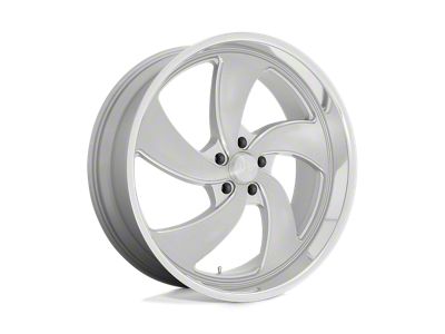 US Mag Desperado Silver Brushed Face with Milled Diamond Cut Wheel; Left Directional; Rear Only; 22x10.5; 1mm Offset (93-02 Camaro)