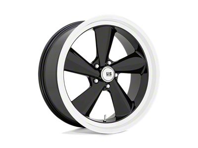 US Mag TS Gloss Black with Diamond Cut Lip Wheel; Left Directional; Rear Only; 22x10.5; 0mm Offset (93-02 Camaro)