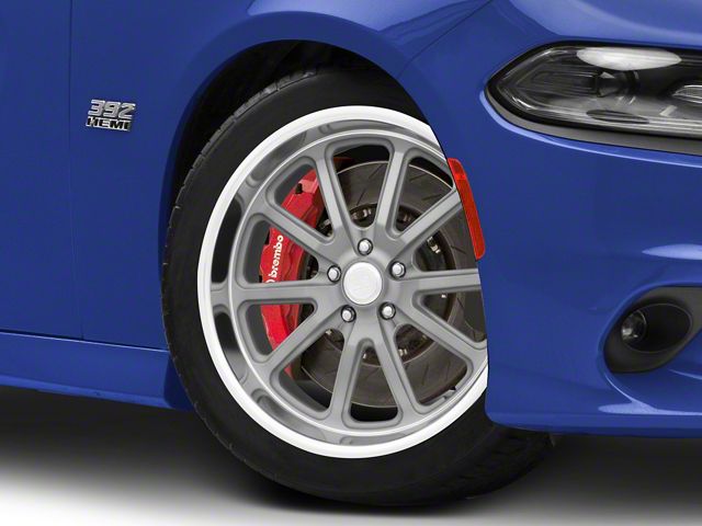 US Mag Rambler Matte Gunmetal Machined Wheel; Rear Only; 20x10.5 (11-23 RWD Charger, Excluding Widebody)