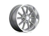 US Mag Rambler Textured Gray with Diamond Cut Lip Wheel; 18x8; 1mm Offset (24-25 Mustang)