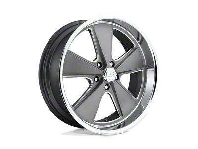 US Mag Roadster Matte Gunmetal Machined Wheel; 18x8; 1mm Offset (24-25 Mustang)
