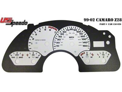 US Speedo Daytona Edition Gauge Face; MPH; White (00-02 Camaro)