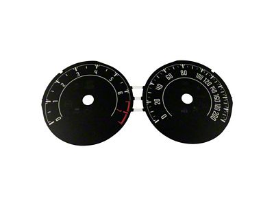 US Speedo Daytona Edition Gauge Face; MPH; White Face/Black Graphics (16-18 Camaro LS, LT)