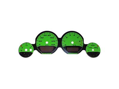 US Speedo Daytona Edition Gauge Face; 140 MPH; Green (08-09 Challenger)