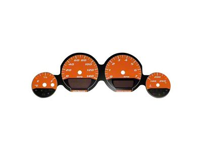 US Speedo Daytona Edition Gauge Face; 140 MPH; Orange (06-09 Charger)