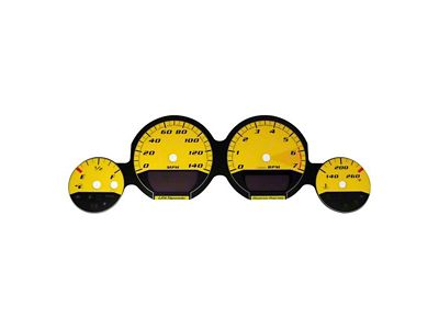 US Speedo Daytona Edition Gauge Face; 140 MPH; Yellow (06-09 Charger)
