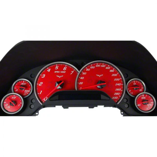US Speedo Corvette Daytona Edition Gauge Face; MPH; Red C60635 (0513