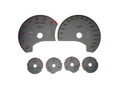 US Speedo Stainless Edition Gauge Face; MPH; Red (05-13 Corvette C6, Excluding Z06 & ZR1)