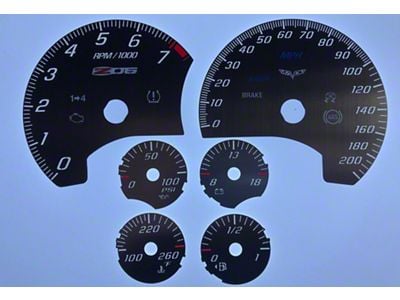 US Speedo Stainless Edition Gauge Face; MPH; White (05-13 Corvette C6, Excluding Z06 & ZR1)