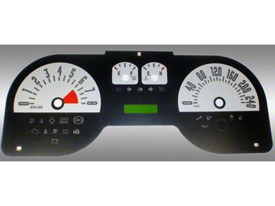 US Speedo Daytona Edition Gauge Face; KMH; 4-Gauges Silver (05-09 Mustang GT)