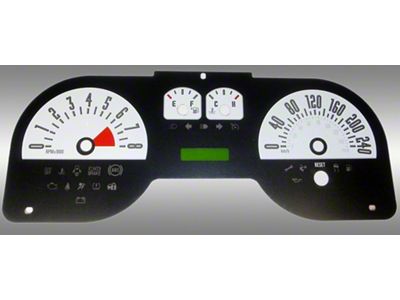 US Speedo Daytona Edition Gauge Face; KMH; 4-Gauges White (05-09 Mustang GT)