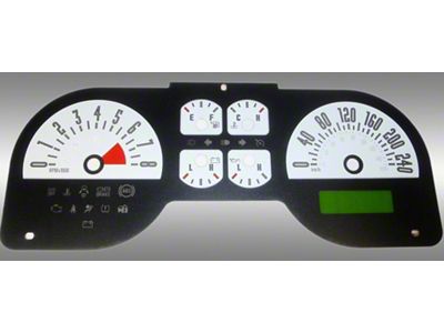 US Speedo Daytona Edition Gauge Face; KMH; 6-Gauges White (05-09 Mustang GT)