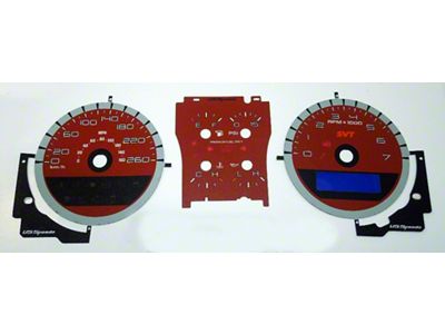 US Speedo Daytona Edition Gauge Face; KMH; Red (10-12 Mustang GT500)