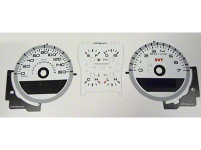 US Speedo Daytona Edition Gauge Face; KMH; White (10-12 Mustang GT500)