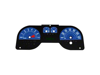 US Speedo Daytona Edition Gauge Face; MPH; 4-Gauges Blue (05-09 Mustang V6)