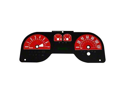 US Speedo Daytona Edition Gauge Face; MPH; 4-Gauges Red (05-09 Mustang V6)