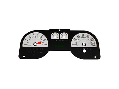 US Speedo Daytona Edition Gauge Face; MPH; 4-Gauges Silver (05-09 Mustang V6)