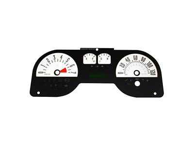 US Speedo Daytona Edition Gauge Face; MPH; 4-Gauges White (05-09 Mustang V6)