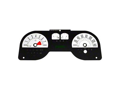 US Speedo Daytona Edition Gauge Face; MPH; 4-Gauges White (05-09 Mustang GT)