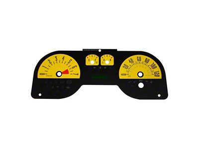 US Speedo Daytona Edition Gauge Face; MPH; 4-Gauges Yellow (05-09 Mustang V6)