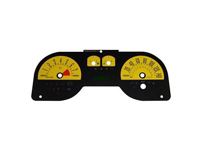 US Speedo Daytona Edition Gauge Face; MPH; 4-Gauges Yellow (05-09 Mustang GT)