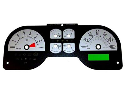 US Speedo Daytona Edition Gauge Face; MPH; 6-Gauges Silver (05-09 Mustang V6)