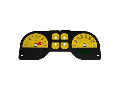 US Speedo Daytona Edition Gauge Face; MPH; 6-Gauges Yellow (05-09 Mustang GT)