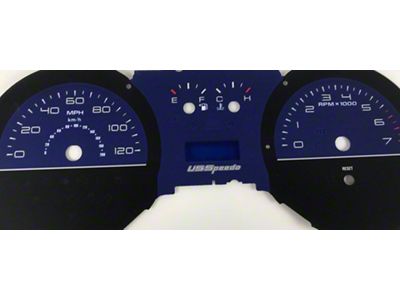 US Speedo Daytona Edition Gauge Face; MPH; Blue (2010 Mustang V6)