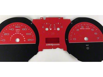 US Speedo Daytona Edition Gauge Face; MPH; Red (2010 Mustang V6)