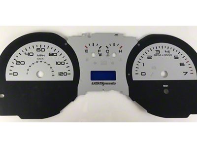 US Speedo Daytona Edition Gauge Face; MPH; Silver (2010 Mustang V6)