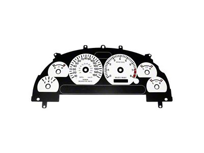 US Speedo Daytona Edition Gauge Face; MPH; White (99-00 Mustang GT)