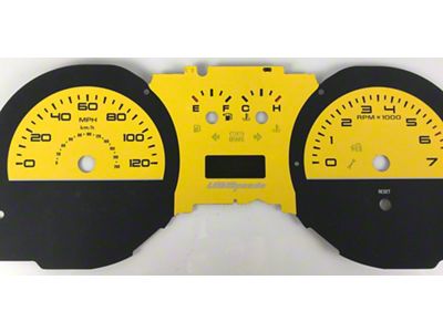 US Speedo Daytona Edition Gauge Face; MPH; Yellow (2010 Mustang V6)