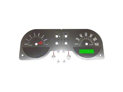 US Speedo Stainless Edition Gauge Face; MPH; 4-Gauges; Red (05-09 Mustang V6)
