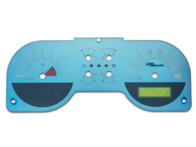 US Speedo Aqua Edition Gauge Face; MPH; 6-Gauges (05-09 Mustang GT)