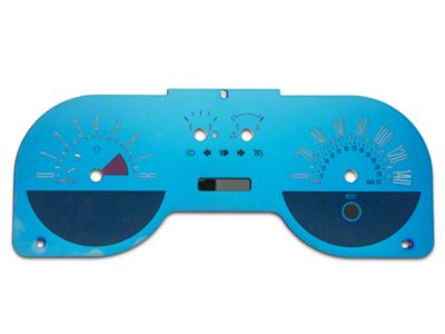 US Speedo Aqua Edition Gauge Face; MPH; 4-Gauges (05-09 Mustang V6)