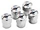Ford Valve Stem Caps with Tri-Bar Pony Logo; Pack of 5 (Universal; Some Adaptation May Be Required)