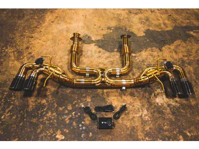 Valvetronic Designs Valved Sport Stainless Cat-Back Exhaust System with Black Tips (20-25 6.2L Corvette C8)