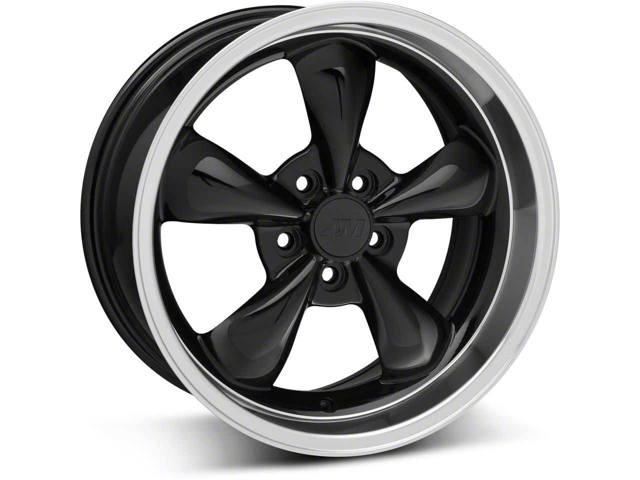 Mustang Deep Dish Bullitt Gloss Black Wheel; 18x9; 30mm Offset (94