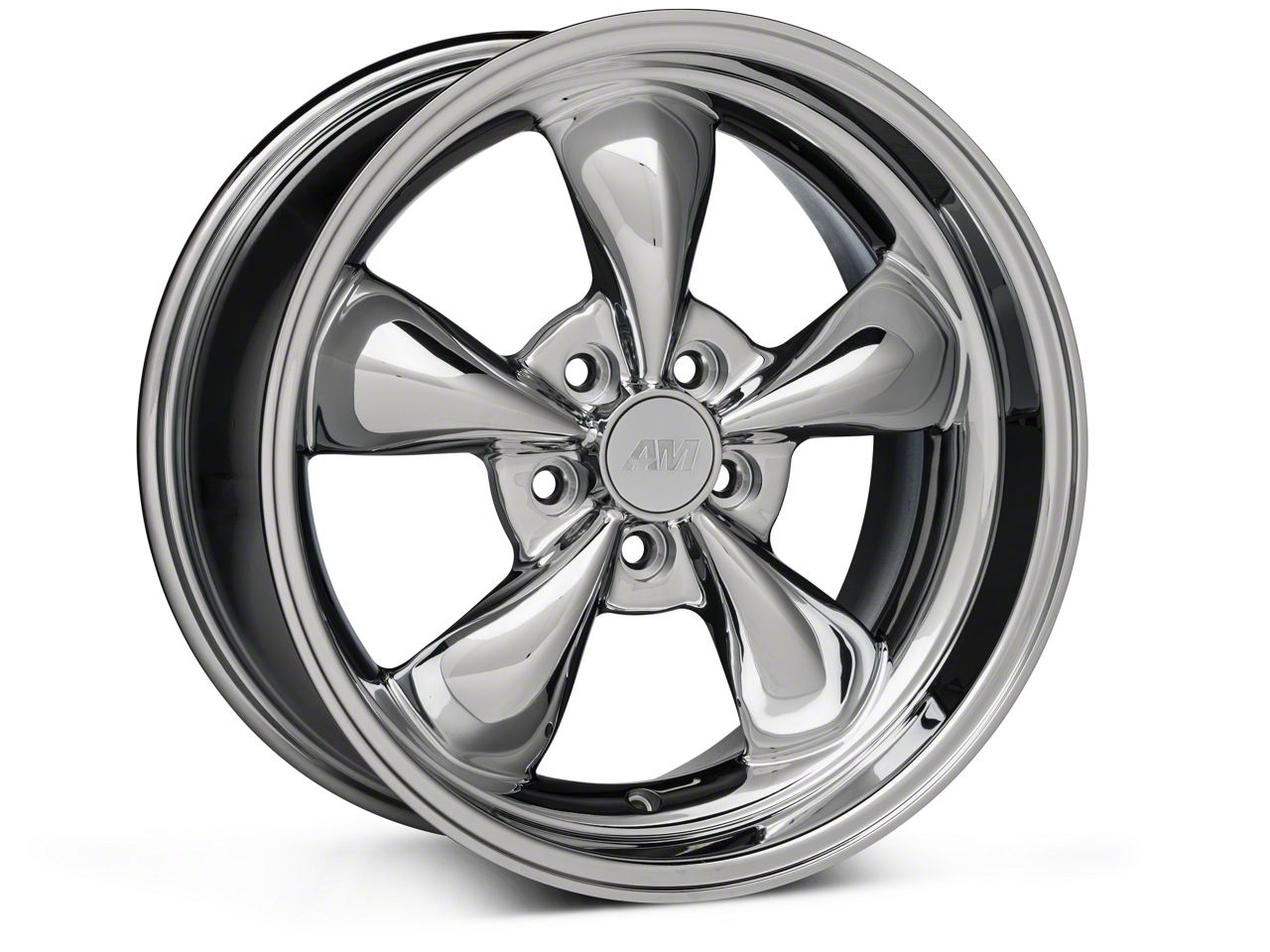 Mustang Deep Dish Bullitt Chrome Wheel; 18x9; 24mm Offset (94-98 Mustang Deep Dish Bullitt Chrome Wheel; 18x9; 24mm Offset (94-98