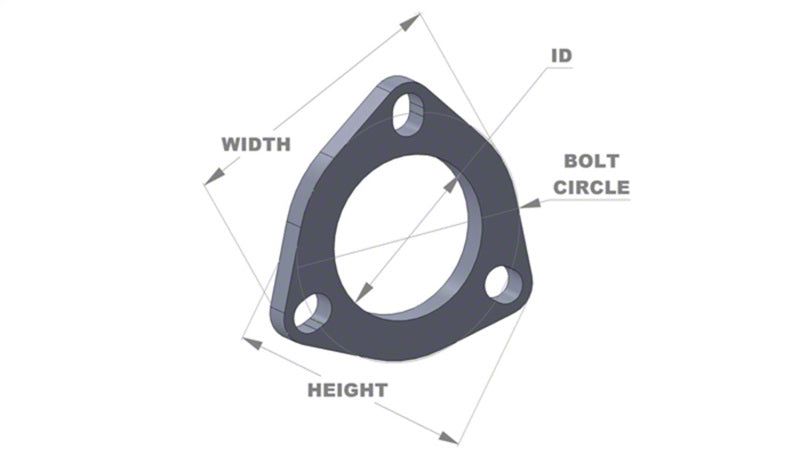 Vibrant Performance Universal AM 3-Bolt Exhaust Flange; 304 Stainless ...