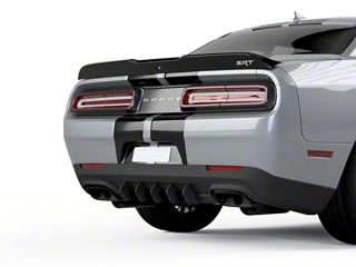 AUXITO Gloss Black Carbon Fiber Style Rear Diffuser Fin Set – Universal 4-Piece For Dodge Challenger/Charger SRT