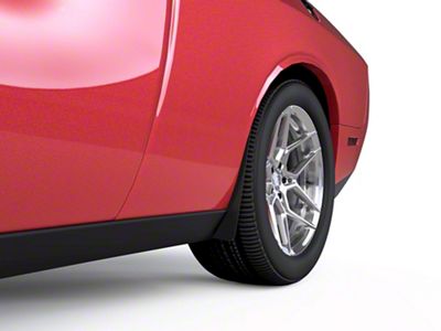 Mud Flaps; Rear; Textured Black (15-23 Challenger SRT Hellcat, Excluding Widebody)