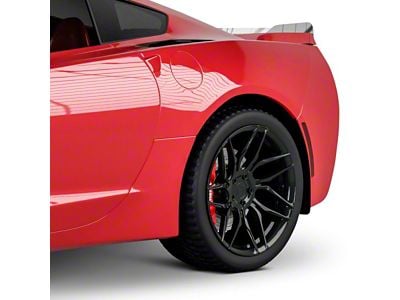 Mud Flaps; Rear; Textured Black (14-19 Corvette C7)