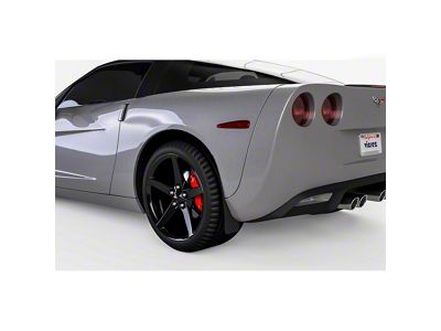 Mud Flaps; Rear; Textured Black (05-13 Corvette C6)