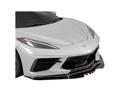 R1 Front Bumper Lip Splitter; Textured Black (20-25 Corvette C8, Excluding Z06)