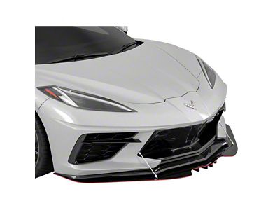 R1 Front Bumper Lip Splitter; Textured Black (20-24 Corvette C8, Excluding Z06)