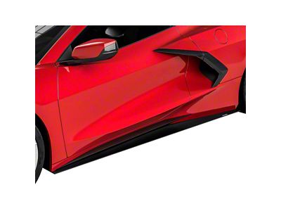 R1 Side Skirt Splitters; Textured Black (20-25 Corvette C8, Excluding Z06)