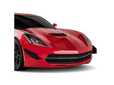 V3R Front Bumper Canards; Textured Black (14-19 Corvette C7)