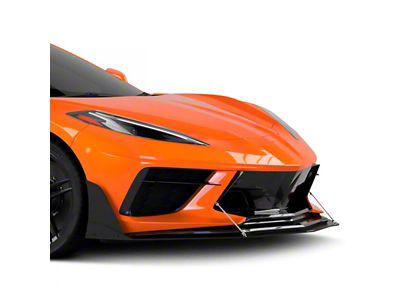 VZR1 Full Aero Splitter Package; Textured Black (20-25 Corvette C8, Excluding Z06)