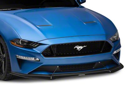 LV Style Front Chin Splitter; Textured Black (18-23 Mustang GT, EcoBoost)